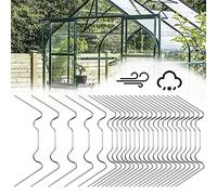 50 Pcs Stainless Steel Greenhouse Glass Clips - Glazing Spring Metal W Wire Type Fixing Clamps for Glass Pane - Halls Accessories 1.6mm Thick