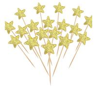 50 Pcs Star Cupcake Toppers Glitter Princess Cupcake Toppers Twinkle Star Cupcakes Picks Topper Stars Mini Cake Decorations Accessories for DIY Wedding Baby Shower Bridal Birthday Party(Gold)