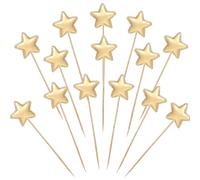 50 Pcs Star Cupcake Toppers Gold Stars Cake Decorations, Gold Star Cake Topper Birthday Cakes Topper Sticks for Birthday Parties Weddings Engagements Anniversaries Party