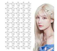 50 PCS Star Hair Clips, Star Shape Silver Hair Clips, Cute Mini Anti-slip Hair Clips Barrettes, Girl Hair Accessories, for Vintage Punk Hair Accessories for Women and Girls