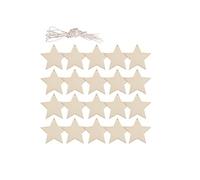 Healifty 50 Pcs Star Wood Star Wooden Pieces Cutouts Unfinished Wood Ornaments for Craft DIY Projects Gift Tags Wedding Xmas Party Home Decoration