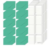 50 Pcs Stationery Paper and Envelopes Set, Christmas Green Envelopes with White Letter Writing Paper, 6.3 x 4.4 in / 16 x 11.3 cm, for Greeting Cards, Invitations, Love Letters