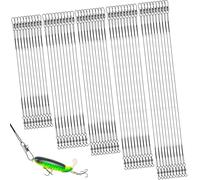 50 PCS Steel Leader, Wire Traces Pike Fishing 5 Size, Anti-Bite Fishing Leaders, Pike Accessories with Swivel and Carabine, Wire Trace for Salt Water Freshwater