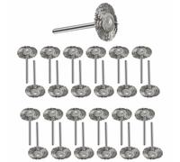 50 PCS Steel T-Shape 25mm wire Brush for drill, boiler service tools | Drill wire brush set, sharp rigid bristles, wide coverage scrubbing, easy 1/8in shank,for paint stripping, metal cleaning