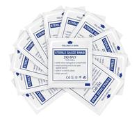 50 Pcs Sterile Gauze Pads 5x5cm, Absorbent Cotton Gauze Swabs for Wound Care, Individually Wrapped First Aid Dressing Pads, Soft White Fabric Bandage for Minor Cuts, Scrapes and Skin Cleansing