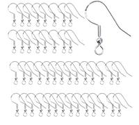 50 Pcs Sterling Silver Earring Hooks - Fish Hook Ear Wires for Jewellery Making, Hypoallergenic DIY Earring Findings, Silver Hooks for Custom Jewelry Crafts
