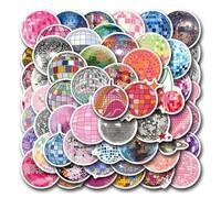 50 PCS Stickers for Disco Ball,Colorful Ball Sticker Pack Vinyl Skateboard Guitar Door Laptop Luggage Car Bike Water Bottle Birthday Party Supplies Teens Boys and Girls Decals