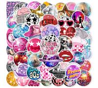 50 PCS Stickers for Disco Ball,Teens Boys and Girls Sticker Pack Vinyl Skateboard Guitar Door Laptop Luggage Car Bike Water Bottle Birthday Party Supplies Stickers Disco Stickers