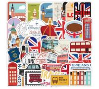 50 PCS Stickers for London,Buckingham Palace British Stickers,Teens Boys and Girls Sticker Pack Vinyl Skateboard Guitar Door Laptop Luggage Car Bike Water Bottle Birthday Party Supplies Stickers
