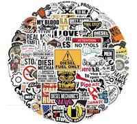 50 PCS Stickers for Mechanic,Vinyl Skateboard Guitar Door Laptop Luggage Car Bike Water Bottle Birthday Party Supplies Teens Kids Boys and Girls Stickers Cool Hard Hat Sticker Pack