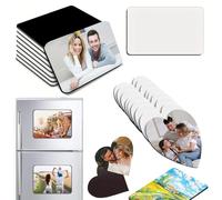 50 Pcs Sublimation Blank Fridge Magnets, Personalized DIY Decorative Magnetic Sticker, Rectangular and Heart Shaped Sublimation Fridge Refrigerator Blank for Whiteboard Office Kitchen(6.5cm+5.5x7.5cm)