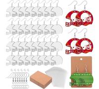 50 Pcs Sublimation Helmets Earrings Heat Transfer Ear Drops Helmets/Football Shaped Ear Rings Jewelry For Women Unfinished Earrings