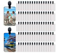 50 pcs Sublimation Luggage tag Blanks White Blank Travel Bag Tags with Strap Double Sided MDF Suitcase Label Tag with Slots Keychains Blanks Handmade DIY Crafting