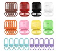 50 Pcs Swivel Snap Hooks with Key Rings, Colorful Premium Metal Swivel Lobster Claw Clasps Snap Hooks Heavy Duty, Key Chain Clip Hooks with Key Rings for Keychain Lanyard Making, Purse Hardware