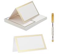 50 Pcs Table Place Cards, Wedding Name Cards Place Cards with Gold Foil Border, Wedding Place Card for Events Table Setting Dinner Reception Seating