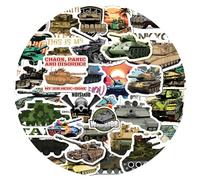 50 Pcs Tank Stickers for Kids Teens Adults Boys Girls Gift,Stickers Pack for Laptop,Skateboard,Luggage,Car,Bike, Cup,Computer,Water Bottle Decor,Military Tank Vinyl Waterproof Sticker Decals