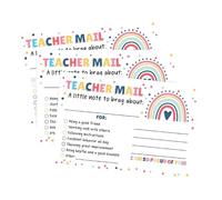 50 Pcs Teacher Mail Postcards Teacher Notes to Parents,Classroom Good Behavior Incentive Motivational Cards for Home, Preschool, Kindergarten, Elementary School,School Teacher Supplies(Rainbow)