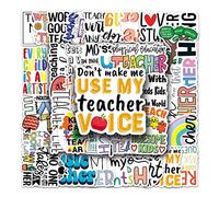 50 Pcs Teacher Stickers Vinyl Waterproof Aesthetic Stickers for Water Bottle Laptop Notebook Luggage Skateboard Phone Guitar Bicycle Car,Teachers Day Gifts for Teens Adults Girls
