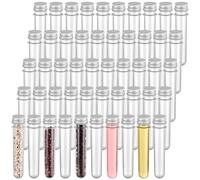 50 PCS Test Tubes, 45 ML Test Tubes with Aluminum Threaded Lids, 1.0 x 5.6 Inches Clear Candy Tubes Vials, Storage Tubes Container for Sample Powder Seed Bead Gift Science Party