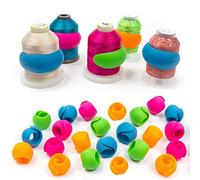 50 Pcs Thread Huggers Thread Spool Huggers Bobbin Holder Bobbin Clamps Prevent Bobbin Thread Tails Unwinding No Loose Ends for Sewing Supplies 4 Colors