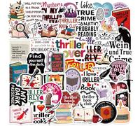 50 PCS Thriller Book Stickers,Thriller Book Sticker Pack Vinyl Skateboard Guitar Door Laptop Luggage Car Bike Water Bottle Birthday Party Supplies Teens Boys and Girls Decals