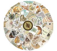 50 PCS Travel Map Stickers, Retro Travel Stickers Country City Landmarks Stickers, City Travel Stickers, for Water Bottle Laptop Luggage Scrapbooking Journals Suitcase Guitar Skateboard