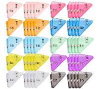 50 Pcs Triangular Transparent File Corner Clip Transparent Paper Corner Clips Plastic Cute Books Triangle Binder Clips for Office Staff Student Teacher Prevent Books Curling (Multicolor)