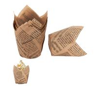 50 Pcs Tulip Muffin Cases for Baking,Tulip Cupcake Cases Greaseproof Muffin Cups,Cup Cake Case for Baking,Wedding Birthday Party,Vintage Style,Tulips Muffins Cupcake Liner Tulip Baking Paper Cup