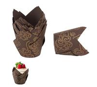 50 Pcs Tulip Muffin Cases for Baking,Tulip Cupcake Cases Greaseproof Muffin Cups,Cup Cake Case for Baking,Wedding Birthday Party,Vintage Style,Tulips Muffins Cupcake Liner Tulip Baking Paper Cup