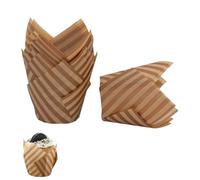 50 Pcs Tulip Muffin Cases for Baking,Tulip Cupcake Cases Greaseproof Muffin Cups,Cup Cake Case for Baking,Wedding Birthday Party,Vintage Style,Tulips Muffins Cupcake Liner Tulip Baking Paper Cup