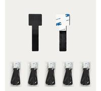 50 PCS Under Desk Cable Management Clips, Self-Adhesive Hook Loop Cable Ties Cable Tidy Clips Straps Cord Organizer Under Table Cable Hider for TV PC Laptop Desktop Straps Home Office Black