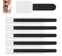 50 Pcs Under Desk Cable Management Self-Adhesive Cable Tidy Clips Reusable Cord Holder Desk Cable Tidy Self Adhesive Clips Straps Wire Organizer Sticky-back For Home Office School Black