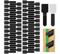 50 PCS Under Desk Cable Management, Self Adhesive Cable Tidy Clips Straps, Sticky-Back Hook and Loop Cable Ties Cord Organizer, Wire Organizer for TV PC Laptop Ethernet Desktop, Black, Small