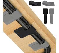 50 PCS Under Desk Cable Management, Self-Adhesive Cable Ties, Adjustable Cord Organiser, Reusable Ties Velcro for TV Pc Laptop Ethernet Desktop, Black, Grey