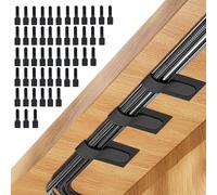 50 PCS Under Desk Cable Management Solutions | Self-Adhesive Cable Tidy Clips and Straps, Hook and Loop Cord Organizer for TV, PC, Laptop, and Ethernet Cables, Durable and Flexible Design, Black