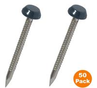 50 Pcs Upvc Panel Pins 40mm Poly Top Pins Nails Plastic Headed Fascia Fixings Roofing Nails Grey