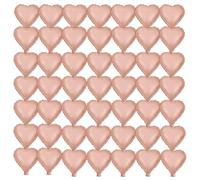 50 Pcs Valentine's Day Foil Heart Shaped Balloons - 10 Inch Rose Gold Heart Mylar Balloons for Wedding, Birthday, Engagement & Party Decoration