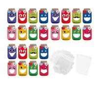 50 Pcs Valentine's Day Jar Cards, Cute Face Classroom Exchange Set, Sweet School Greeting Cards for Kids & Friends, Party Favor Stationery for Birthday & Holiday Celebrations