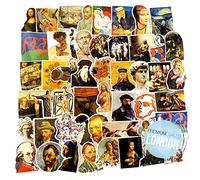 50 pcs Van Gogh Mona Lisa Sticker Art Paintings Stickers for DIY Luggage Laptop Skateboard Car Motorcycle Bicycle Stickers
