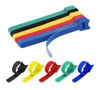 50 Pcs Velcro Cable Ties, Reusable Cable Straps Adjustable Tidy Wrap Hook and Loop Fastening Wire Ties for PC Computer Electronics Home Office Cable Organiser (Multicolored)