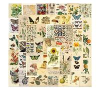 50 Pcs Vintage Butterfly Stickers for Kids Teens Adults Boys Girls Gift,Stickers Pack for Laptop,Skateboard,Luggage,Car,Bike, Cup,Computer,Water Bottle Decor,Butterfly Vinyl Waterproof Sticker Decals