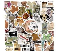 50 Pcs Vintage Stickers for Kids Teens Adults Boys Girls Gift,Stickers Pack for Laptop,Skateboard,Luggage,Car,Bike, Cup,Computer,Water Bottle Decor,Vintage Fashion Vinyl Waterproof Sticker Decals
