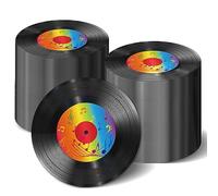 50 Pcs Vinyl Record Themed Napkins 50's Theme Party Decorations for 1950's Music Birthday Rock Party Supplies Back to 50s Rock Paper Napkins Music Roll Favors Throwback Retro