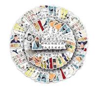 50 pcs Vinyl Stickers Pack Chinese Poem Calligraphy Cultural Quote Traditional DIY for Laptop Water Bottle Suitcase Skateboard Journal