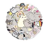 50 pcs Vinyl Stickers Pack Chubby cat Cute Kawaii Cartoon Waterproof for Laptop Water Bottle Suitcase Skateboard Journal Girls Teens