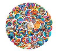 50 pcs Vinyl Stickers Pack Colorful 3D Animal Rainbow Clay Style Waterproof Decals for Laptop Suitcase Journal Teens Kids