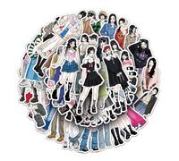50 pcs Vinyl Stickers Pack Fashion Outfit Aesthetic Hand Drawn Cartoon Stylish Trendy Waterproof Decals for Laptop Suitcase Skateboard Journal Teens Girls Adults