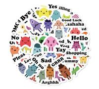 50 pcs Vinyl Stickers Pack Messenger Chat Emoji Aesthetic Communication Meme Waterproof Decals for Laptop Journal Notebook Teens Adults