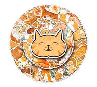 50 pcs Vinyl Stickers Pack Orange cat Cute Kawaii Cartoon pet Animal DIY Waterproof for Laptop Water Bottle Suitcase Skateboard Journal