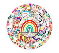50 pcs Vinyl Stickers Pack Rainbow Bridge Pastel Aesthetic Cute Cartoon DIY Waterproof Decals for Laptop Suitcase Water Bottle Skateboard Journal Teens Girls Adults
